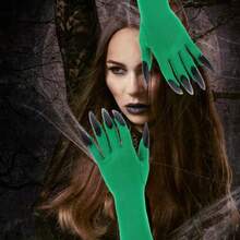 1 Pair Halloween Long Vampire Claw Gloves, Stretchy Sexy Witch Cosplay Prop Gloves, Suitable For Party Performance - Multicolor - View 9