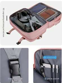 Sac à dos élégant pour femme, sac à dos pour homme 45x30x20 avec compartiment à chaussures, séparation humide et sec, sac à dos de voyage Ryanair, sac fourre-tout sous le siège, sac de vol, sac à dos de voyage pour femme, sac à dos certifié aviation, sac à dos de voyage, sac de week-end d'affaires avec port USB, sac à dos de voyage étanche pour homme - Rose bonbon - Voir 11