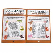 Lachilly 16 Pages Animals Word Search Workbook – Animals Themed English Vocabulary Puzzles For Kids, Classroom Activity, Teacher Student Interactive Learning Tools, Children's Educational Toys, Homeschool Teaching Aids - Multicolor - View 8