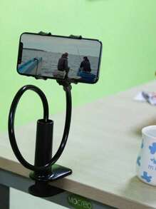 1pc Phone Stand Phone Holder 360° Rotating Universal Adjustable Gooseneck Slouchy Smartphones Bracket, Overhead Cell Phone Mount, Double Clip Mount, Compatible With Cellphone 4-7'', Reserve The Charging Port,Suitable For Various Scenarios, Such As Living Rooms, Bedrooms, Kitchens, Toilets, Etc., And Is Also A Perfect Choice For Giving Gifts.