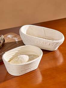 Cirelle 椭圆形发酵碗，手工藤条篮，带布盖，适合酸面团烘焙 - 非常适合万圣节、圣诞节、感恩节发酵和烘焙模具 - 橢圓發酵碗 - 查看 6