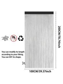 1 rèm cửa sợi bạc sáng bóng, rèm cửa sợi bạc sáng bóng hình quả bóng mềm mại, đồ trang trí treo tua rua sáng bóng, thích hợp trang trí nhà cửa, áp dụng thiết kế vách ngăn tuyến tính, phông nền đám cưới thanh lịch, vải phủ mềm mại, trang trí phòng và nhà cửa, dễ lắp đặt | Trang trí mùa thu, trang trí phòng - Rèm cửa tuyến tính phẳng nhiều màu bạc - Xem 3