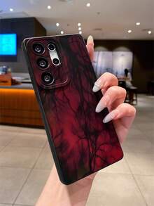 1pc Dark Gothic Style Red Blood Vessel Pattern Painted Pupil Black Matte Texture TPU Protective Phone Case, Suitable As Gift For Boyfriend/Girlfriend, Compatible With Apple, OPPO, Vivo And Other Android Models - Multicolor - View 6