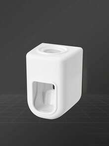 1pc Automatic Toothpaste Dispenser, Wall-Mounted Bathroom Accessories, Waterproof Toothpaste Squeezer Toothbrush Holder, Wall-Mounted Automatic Toothpaste Dispenser Slouchy Person's Gadget For Bathroom, Bathroom Supplies, Household Necessities