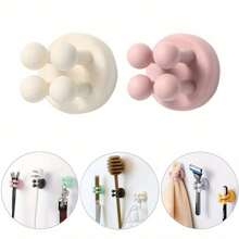 2/3/6pcs Wall Mounted Toothbrush & Razor Holder - Self-Adhesive Multi-Function Bathroom Storage Organizer Box With Cute Animal & Floral Design, Space-Saving Kitchen, Living Room, Office Hooks - No Drilling Installation, Bathroom Accessories, Vanity Supplies Storage, Fun Design, Easy To Install, Durable Structure, Home Organization, Stylish Storage, Compact Living, Minimalist Living, Practical Hooks