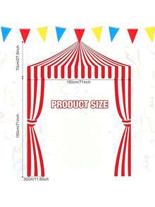 Carnival Decorations Carnival Party Decorations 3 Circus Tent Decorations Circus Awning Decoration Red And White Striped Banner Red Blue Yellow Pennant Banner For Party