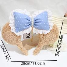 1 件新款毛绒熊头带，女士卡通日常化妆面膜洗脸运动头带，动物优雅可爱休闲街头派对涤纶头带，四季适用，发带，发箍头带 - 毛絨小熊髮箍 - 查看 16