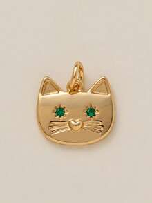 1pc Cute & Fashionable Cat Heart Dragonfly Shell Pendant, 18K Gold Plated, Easy To Match And Showcase Feminine Charm, Suitable As A Delicate Pendant For DIY Jewelry, Necklace, Bracelet, Earrings, Keychain, Bag Accessories, Women's Jewelry Accessories, Wallet Accessories, Pendant, DIY Accessories, Women's Jewelry Gifts - Multicolor - View 13