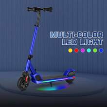 CAROMA Electric Scooter For Children Ages 6 To 14, 150W Motor, 80 Minutes Of Riding Time, 10 Mph, Adjustable Speed And Height, LED Display, Colorful Lights, Foldable Electric Scooter For Children, Ideal Gifts For Children - 藍色 - 查看 8