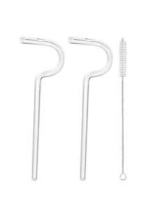 4pcs/3pcs/1pc Anti-Wrinkle Lip Straws, Anti-Lipstick Straws, Lipz Style Straws, Curved Flute Straws With Cleaning Brush, Easy To Clean, Reusable, Halloween And Christmas Party Supplies - Transparent - View 10