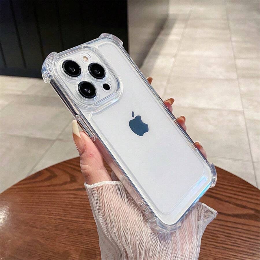 Capa Capinha Space Transparente Anti Impacto TPU Case Space Compativel Apple 11 ProMax 12 13 14 16 17 Pro Max Plus X/Xs - Transparente - Visão 1