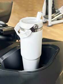 1 件 - 带翻盖吸管和手柄的不锈钢水杯、不锈钢防漏平底杯、双层隔热水瓶、可重复使用的杯子和适合放在杯架上的便携式旅行杯。便携式香水旅行可再填充瓶、5 毫升旅行装雾化器分配器、口袋钱包香水随身容器、旅行喷雾瓶 - 白色 - 查看 2