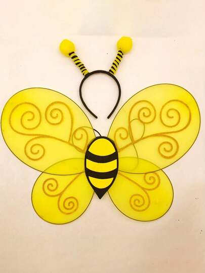 Conjunto de disfraz y accesorios de abeja linda para Halloween (incluye tocado y alas)