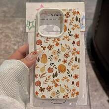 1pc TPU Material Autumn Pumpkin, Apple, Maple Leaf Pattern Phone Case, Compatible With Iphone/ Compatible With Samsung Waterproof Shockproof Anti-Fall Scratch Resistant - 白色 - 查看 8