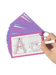 26pcs Letter Flashcards - Alphabet Phonics CVC Word Learning Cards + 2 Reusable Writing Pens, Drawing ABC Practice Cards, Educational Toys - Multicolor - View 7