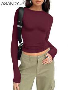 三件套女士简约时尚长袖打底衫，秋冬休闲春季 - 彩色 - 查看 8