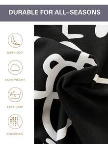 Sanrio 可爱印花 2/3 件床上用品套装 - Hello Kitty/Kuromi/Cinnamoroll/Pochacco（1 件羽绒被套 + 1/2 件枕套，无填充物）卡通全尺寸，柔软舒适，适合宿舍、家庭卧室、酒店、所有季节，带拉链开合和枕套，多色耐用，超大床上用品套装，超大羽绒被套 - 黑白KT - 查看 3