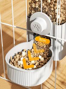 Hanging Automatic Pet Food Feeder/Water Dispenser No Power Supply Large Capacity Gravity-Fed Flowing Water & Food Dispenser Durable Plastic Easy Installation Hygienic Design Leak Proof Washable Detachable Puppy Feed Cat Necessities Dog Things Dog Bowls Cat Bowls Dog Stuff Cat Stuff Dog Accessories For Small & Medium Dogs Cats Rabbits Grey