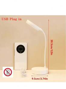 360° Adjustable Gooseneck Design USB Lamp With 3-Color Dimming (White/Neutral/Warm Light), Multifunctional As Phone Holder, LED Eye-Care Desk Lamp For Office, Study, Home, Bedroom