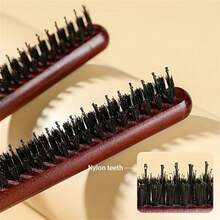 1pc Densely Toothed Pointed Tail Comb, Narrow Teeth Boar Bristle Hair Brush, Fluffy Styling Long Handle Makeup Comb, Pointed Tail Curling Hair Comb