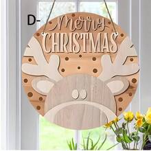 4 Stücke Weihnachtsstil Holzbrett Gemälde - rund, geeignet für Heimdekoration und Zusammenkünfte - perfekte Geschenkidee, Weihnachtsthemen Heimdekoration, ideal für Weihnachten - Holzschnitt-Malerei-Kreis - Übersicht 7