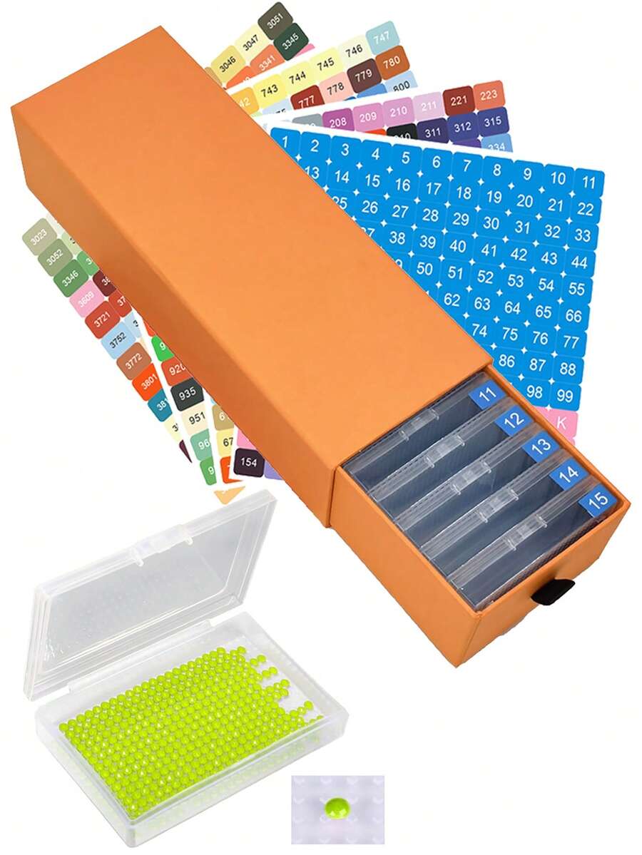 New 15 Set Of Diamond Art Storage, Diamond Tray With Storage Drawer, Diamond Art Accessories 2 In 1 For Storage And Alignment Of Diamond Designs, DIY Hand-Created Art Gifts, Holiday Gifts, Surprise Gifts