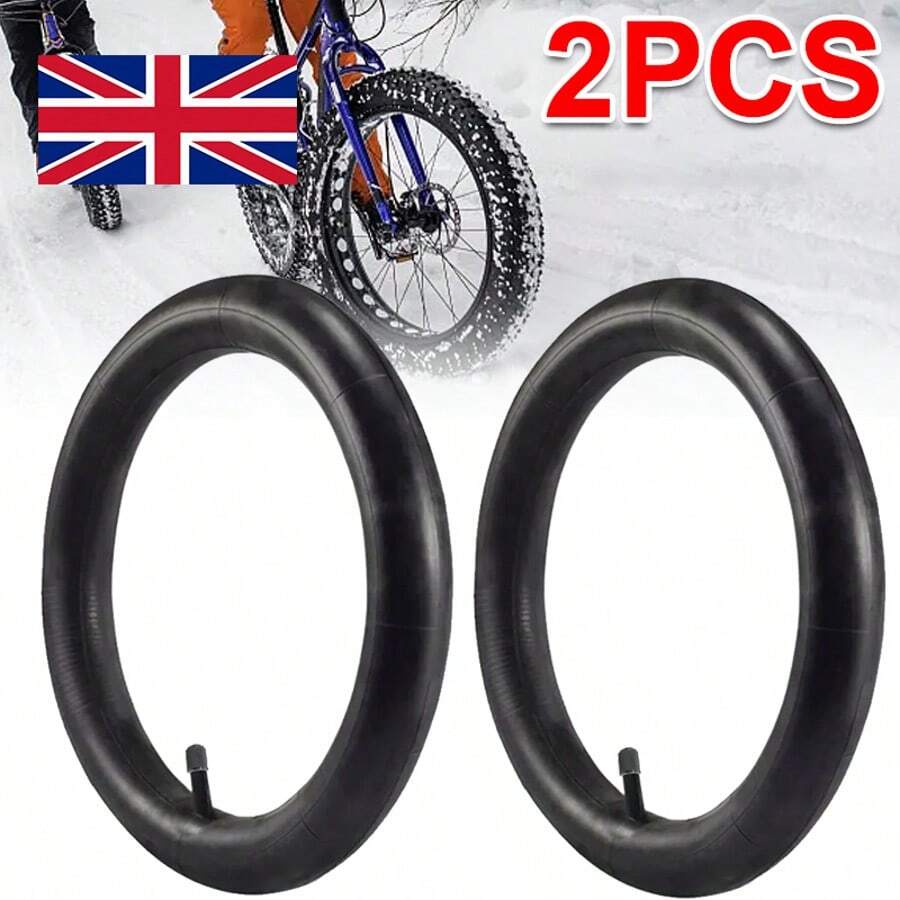 2Pcs 20 X 4.0 Inch Inner Tube For Fat Mountain MTB Bicycle Bike / Car Tyre Valve - Negro - Ver 1