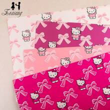 Sanrio 10 Pcs Of Kitten Bow Flower Wrapping Paper, With The Cute Hello Kitty Pattern As The Theme, Suitable For Various Occasions. Whether It's Halloween, Christmas Or Valentine's Day, It Can Add To The Festive Atmosphere For You. In Addition, It Is Also Very Suitable For Packaging Wedding Flowers, Adding A Romantic Touch To Your Special Moment.