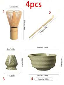1 件/5 件抹茶碗陶瓷日式抹茶搅拌器套装、竹抹茶勺、抹茶刷，适用于茶道、返校套装、节日礼品套装、万圣节礼物 - 彩色 - 查看 6