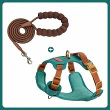 HP308+LL039 重型战术犬用背带套装，适用于大型犬，可调节防拉反光勤务训练背心，易于控制