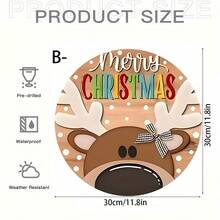 4 Stücke Weihnachtsstil Holzbrett Gemälde - rund, geeignet für Heimdekoration und Zusammenkünfte - perfekte Geschenkidee, Weihnachtsthemen Heimdekoration, ideal für Weihnachten - Holzschnitt-Malerei-Kreis - Übersicht 13