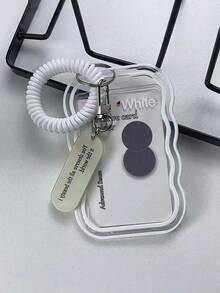 Fashionable And Unique Macaron-Inspired Solid Color Card Holder - Plastic Material, Perfect For Student ID Cards, Campus Access Cards And Keys, Women Mini Wallet Clutch Keychain Card Holder Wallet Wristlet - Multicolor - View 2