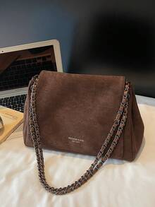 1 pieza Nuevo bolso de hombro/cruzado de mujer de cadena trenzada para otoño/invierno, adecuado para oficina, viajes, compras, vacaciones, uso diario y combinación de atuendos