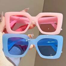 Oversized Cat Eye Fashion Glasses For Women Y2K Fashion Street Style Props Glasses Vacation Beach Party - 粉色 - 查看 7