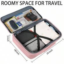 Vancropak Mochila de Viaje 10kg Avion, 40L Grande Expandible, Impermeable Viral Maleta Mano, Equipaje Mujeres y Hombres Universitaria, Aprobada para Vuelos, Negro - ROSA - Ver 2