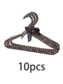 1件/10件蝴蝶结钻石珍珠衣架，高端精致收纳衣架，衣柜展示衣架，钻石珍珠塑料防滑无缝衣架，仙女可爱串珠晾衣架，女士连衣裙衣架 - 彩色 - 查看 15