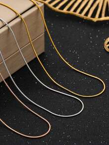 HIYEE Chain Necklace Mix And Match For Women Men Stainless Steel Snake Twist Long Collar High Polished Non Fade - As Shown - View 5