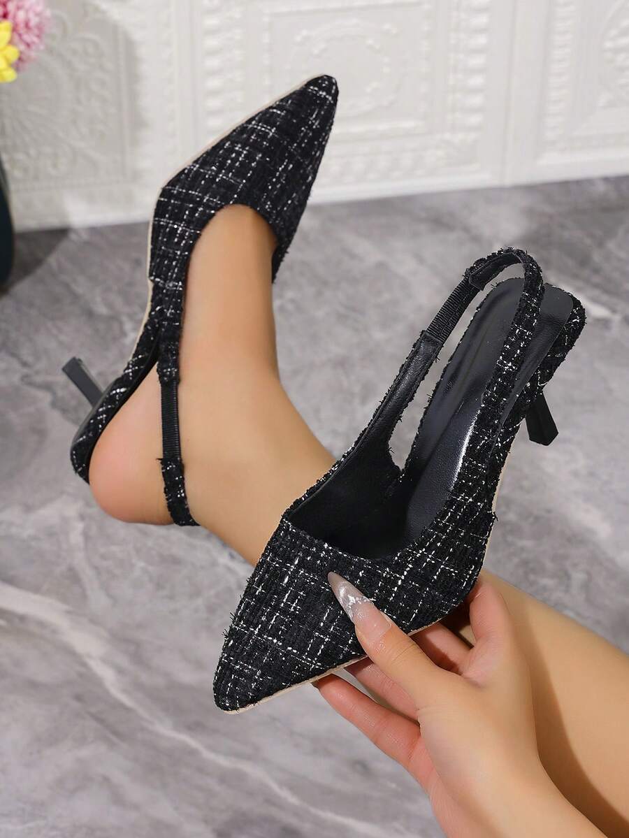 Sapatos de Salto Alto Elegantes e da Moda para Festa e Noite, Bico Fino, Fechados, Salto Alto, Sandálias de Salto Fino, Plus Size