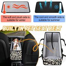 Portable Dog Car Seat For Small Dogs - Pet Booster Seat With Safety Leash, Adjustable Straps, Washable Cushion &Amp; Storage Pocket - Center Console Puppy Car Seat For Travel - Black