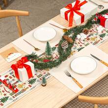 1pc Winter Christmas Nutcracker Table Runner Home Kitchen Table Mat Outdoor Garden Holiday Party Decoration Restaurant Decoration Tablecloth Room Banquet Decoration Supplies