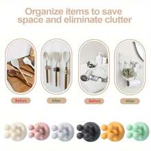 2/3/6pcs Wall Mounted Toothbrush & Razor Holder - Self-Adhesive Multi-Function Bathroom Storage Organizer Box With Cute Animal & Floral Design, Space-Saving Kitchen, Living Room, Office Hooks - No Drilling Installation, Bathroom Accessories, Vanity Supplies Storage, Fun Design, Easy To Install, Durable Structure, Home Organization, Stylish Storage, Compact Living, Minimalist Living, Practical Hooks