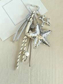 Yogodlns Móc khóa dây da Y2K, Móc khóa hình sao biển dễ thương, Móc khóa sao biển hoạt hình 3D, Mặt dây chuyền chống thất lạc điện thoại, Phụ kiện sao biển mùa hè, Móc khóa dây bện hình ngôi sao năm cánh thời trang, Quà tặng móc khóa đôi - Nhiều màu - Xem 8