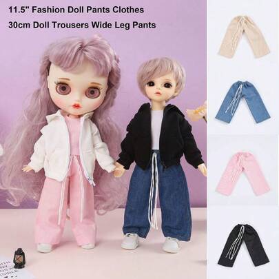 11.5" Fashion Doll Pants Clothes 30cm Doll Trousers Wide Leg Pants Casual Wears Long Pants For 1/6 BJD Dolls Accessories