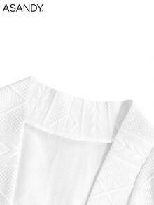 女士秋冬纹理西装外套 - 长袖休闲夹克，休闲办公室外套