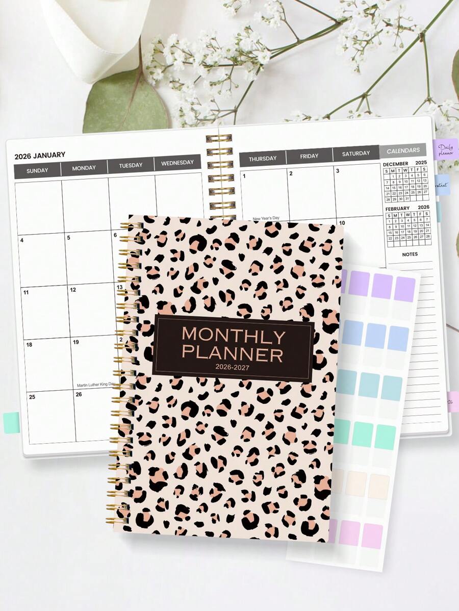 BUBU 2026-2027 Academic Year Weekly And Monthly Planner, Jan 2026 - Dec 2027, 5.7" X 8.1", Flexible Cover, Wirebound, School & Office Supplies Back To School Supplies - Multicolor - View 1