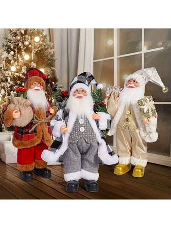 1 st 12-tums jultomtefigur dekoration söt och återanvändbar jultomteprydnad för jul, nyårsfest, julklapp, inomhus-/utomhussemester, trädgård, bordsdekor rekvisita