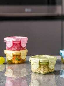 1/2/6pcs Mini Food Storage Containers, Mini Transparent Containers With Lids, Sealed Food Storage Boxes, Rectangular Plastic Sealed Storage Boxes, Small Food Containers Plastic Sealed Boxes, Multi-Functional Seasoning Boxes, School Supplies, Student Essentials - Multicolor - View 4
