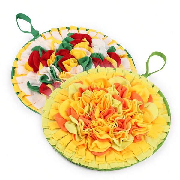 Hunde "Geruchsjagd-Abenteuer" - Pizza-förmige Schnüffelmatte, fördert Geduld & Konzentration, interaktives Leckerchen-Versteckspiel, ganzjährig