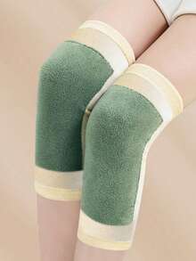 1pc Warm Moxa Knee Pad, Sports Knee Joint Cold Protection, Four-Way Stretch Thick Knitted Knee Pad - Multicolor - View 4