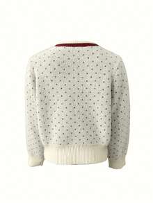Crew Neck Open Front Long Sleeve Sweater, Autumn/Winter